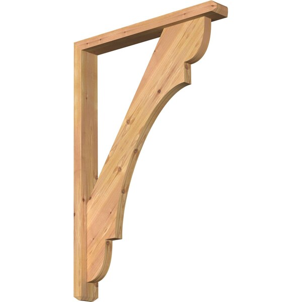 Ekena Millwork Olympic Craftsman Smooth Bracket w/ Offset Brace, Western Red Cedar, 3 1/2"W x 26"D x 38"H BKT0402X26X38OLY04SWR - main